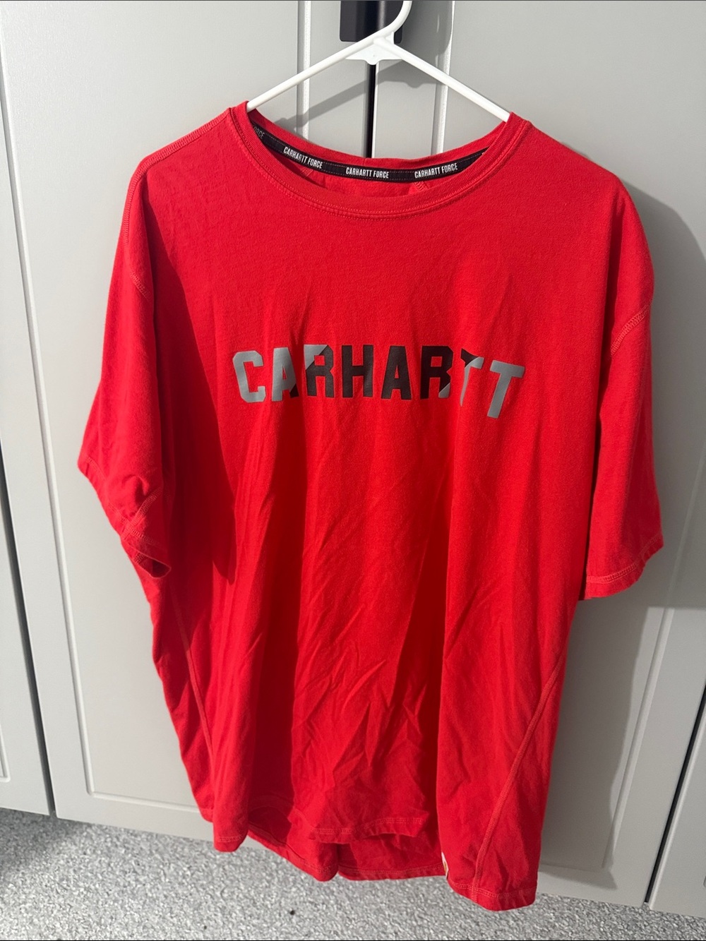 Carhartt Red Short Sleeve Logo Tee for Men